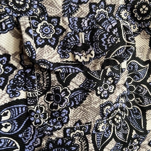 Ann Taylor LOFT blue floral patterned pencil skirt - Picture 3 of 5